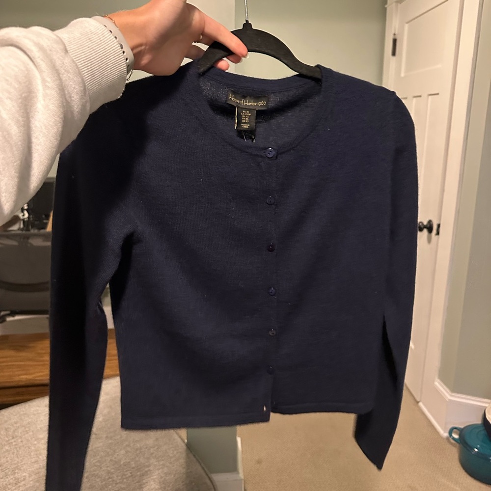 House of Harlow 1960 %100 cashmere Navy Cardigan. Brand New With Tags